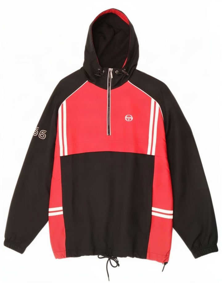 Sergio Tacchini Ανδρική αθλητική φόρμα με κουκούλα Top Jacket Large Black Colourblock