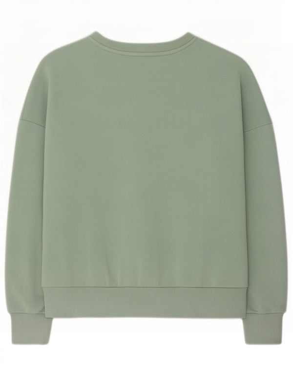 Γυναικεία γραφική μπλούζα υπερμεγέθης Adidas Jumper UK 14 Μεσαίο πράσινο βαμβακερό
