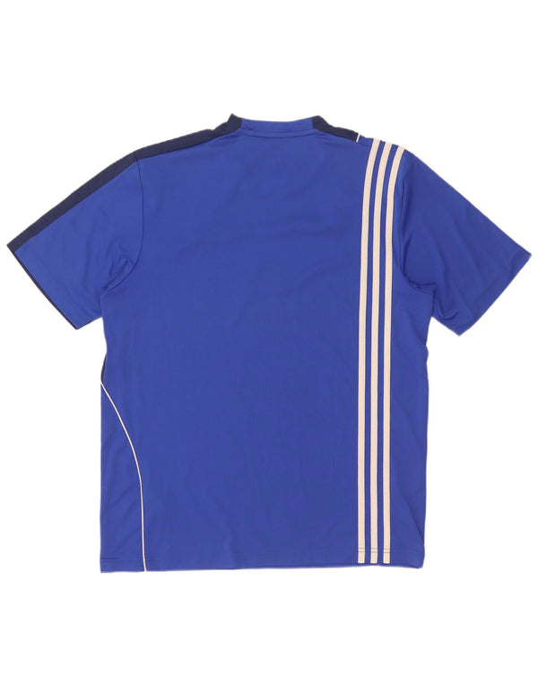 Ανδρικό γραφικό T-shirt Adidas Climalite Top UK 40/42 Medium Blue Colourblock