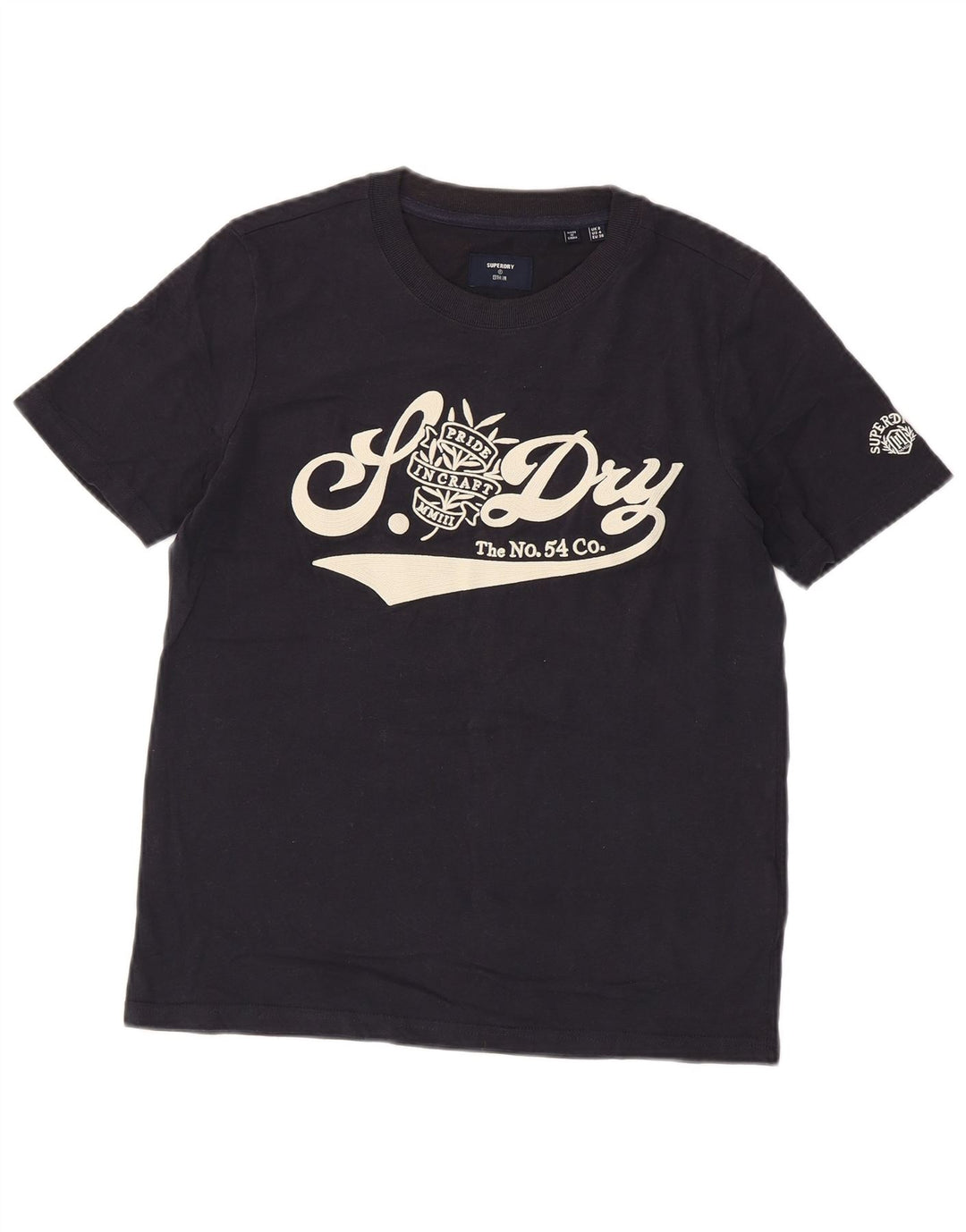 Γυναικείο γραφικό μπλουζάκι SUPERDRY Top UK 8 Small Navy Blue από βαμβάκι