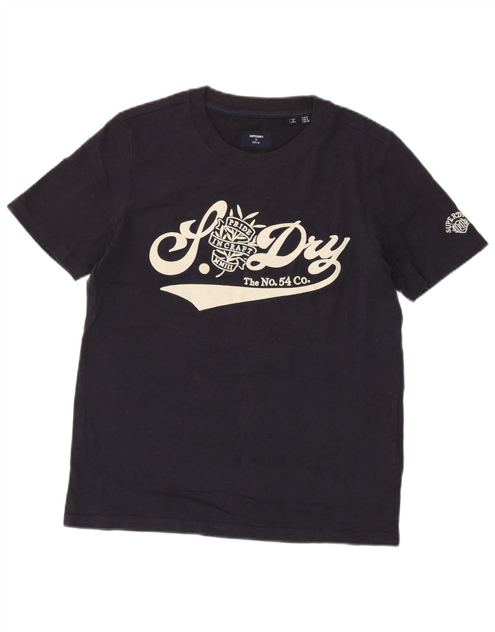 Γυναικείο γραφικό μπλουζάκι SUPERDRY Top UK 8 Small Navy Blue από βαμβάκι
