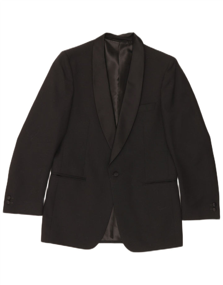 Vintage Ανδρικό σακάκι 1 κουμπιού Blazer UK 38 Medium Black New Wool