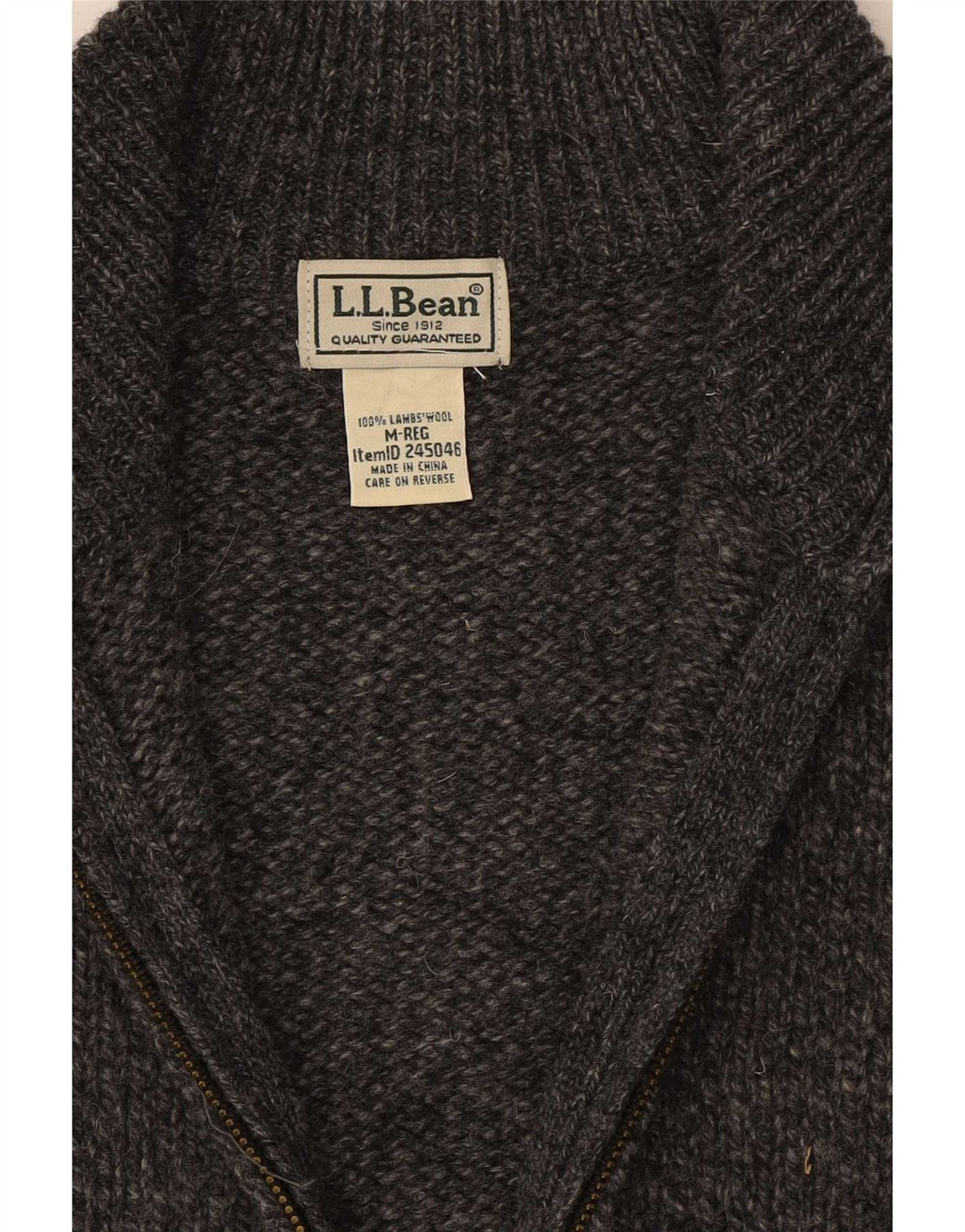 Ανδρικό πουλόβερ ζακέτα L.L.Bean Μαλλί αρνιού μεσαίου γκρι