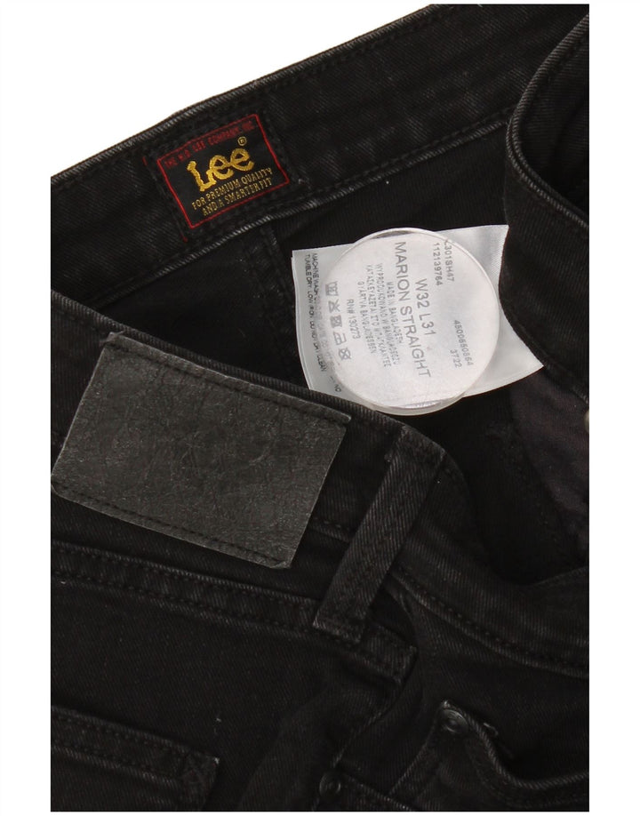 Lee Womens Marion Straight Jeans W32 L31 Μαύρο βαμβακερό