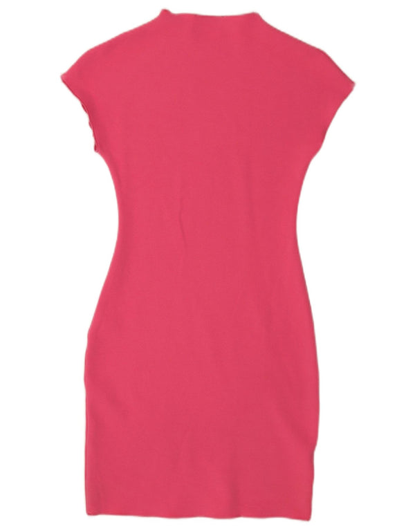 Zara Γυναικείο Φόρεμα Bodycon UK 8 Μικρή ροζ βισκόζη