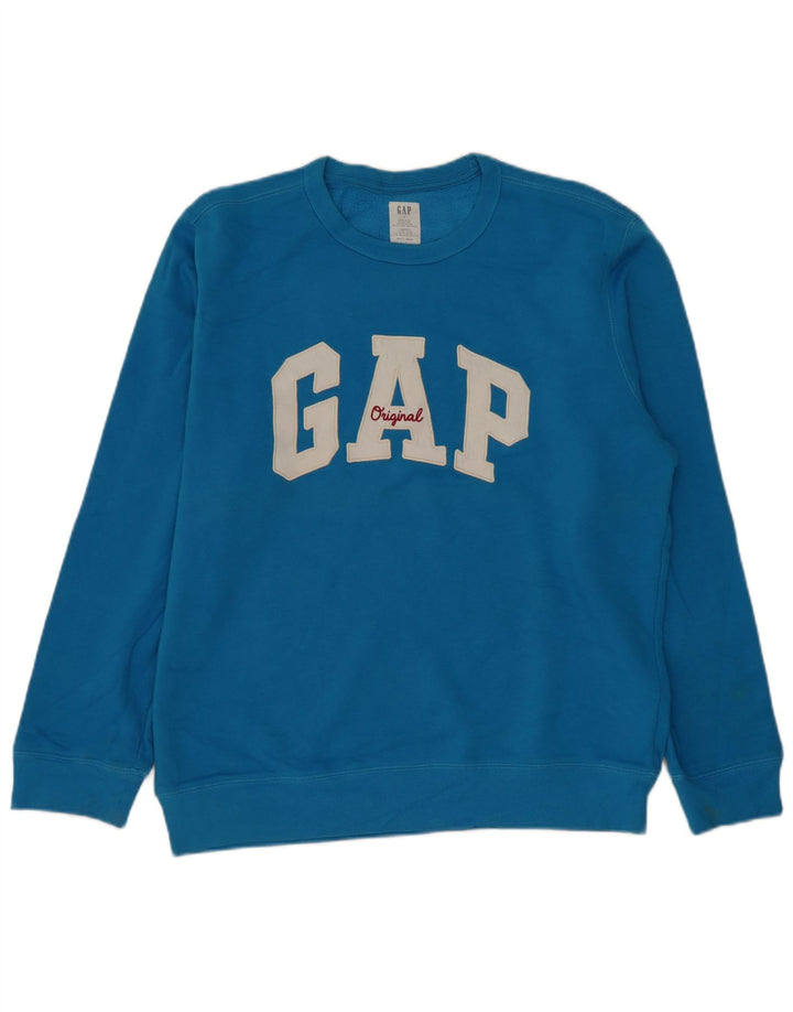 Ανδρικό γραφικό φούτερ Gap Jumper μεγάλο μπλε βαμβακερό