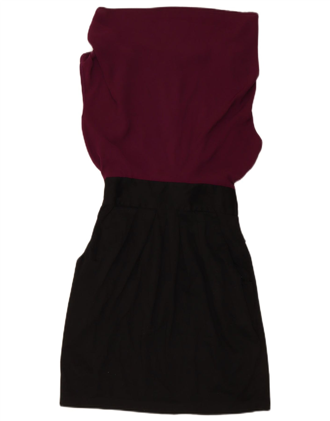 Γυναικείο αμάνικο φόρεμα ντουλάπα UK 10 Small Black Colourblock Βαμβακερό