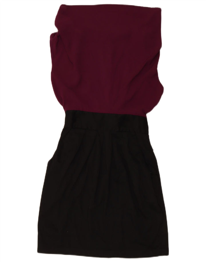 Γυναικείο αμάνικο φόρεμα ντουλάπα UK 10 Small Black Colourblock Βαμβακερό