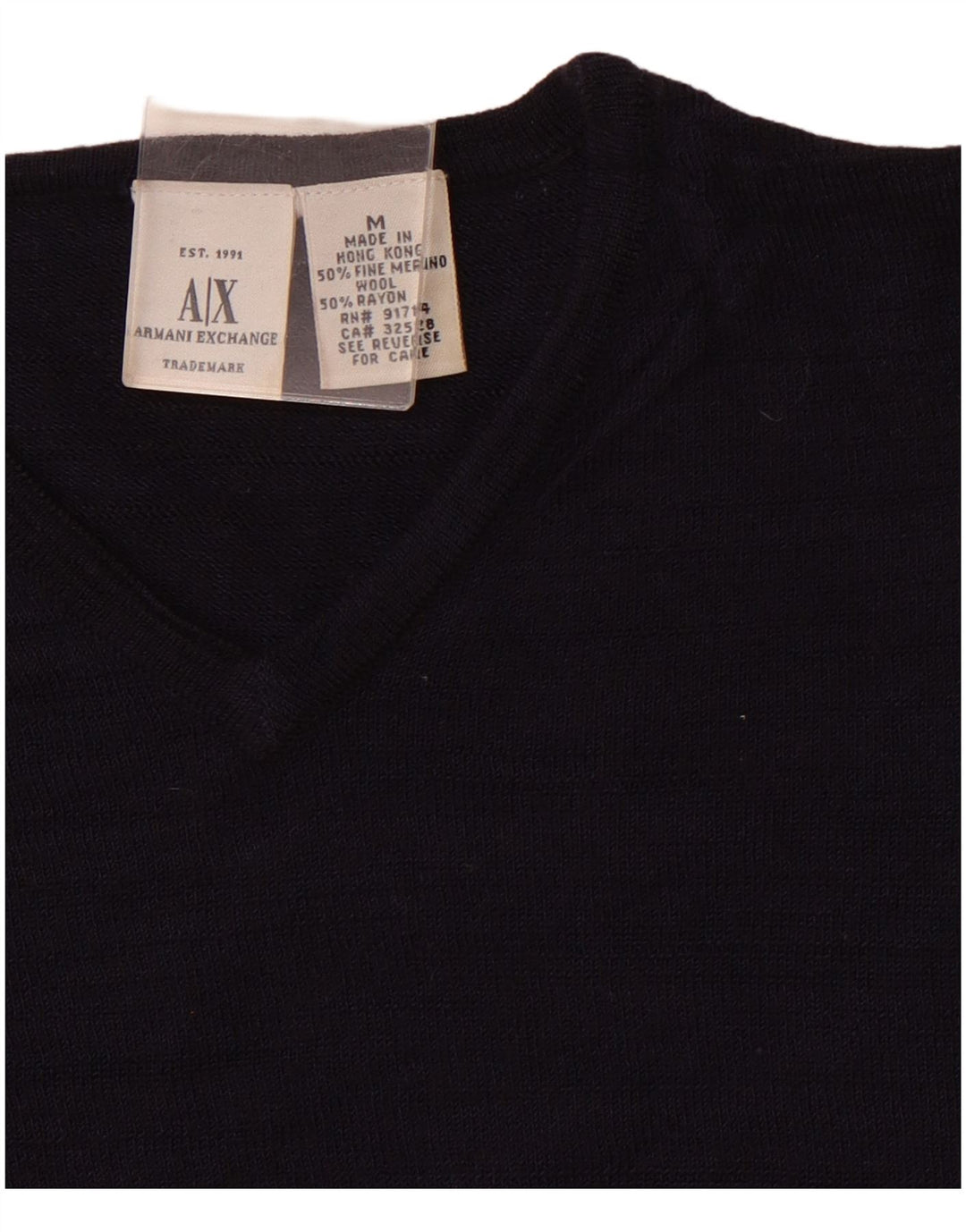ARMANI EXCHANGE Γυναικείο πουλόβερ με λαιμόκοψη με V λαιμόκοψη UK 12 Medium Navy Blue
