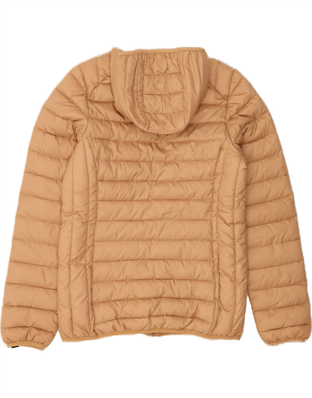 ELLESSE Womens Hooded Padded Jacket UK 14 Large Beige Polyester Vintage Ellesse and Second-Hand Ellesse from Messina Hembry 