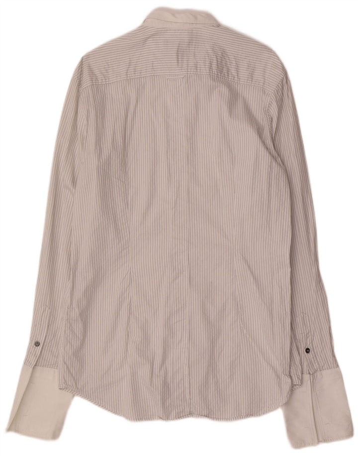 DOLCE & GABBANA Ανδρικό πουκάμισο George με μέγεθος 17 43 XL Λευκό ριγέ