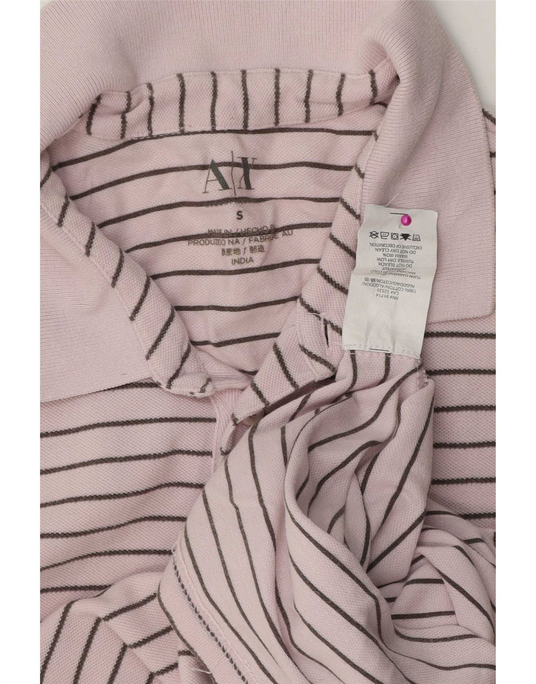 Armani Exchange Ανδρικό Πόλο Μπλουζάκι Βαμβακερό ροζ ριγέ