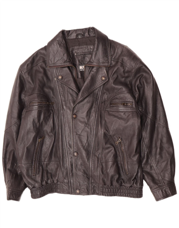 Morena Ανδρικό Δερμάτινο Μπουφάν UK 44 2XL Navy Blue Biker