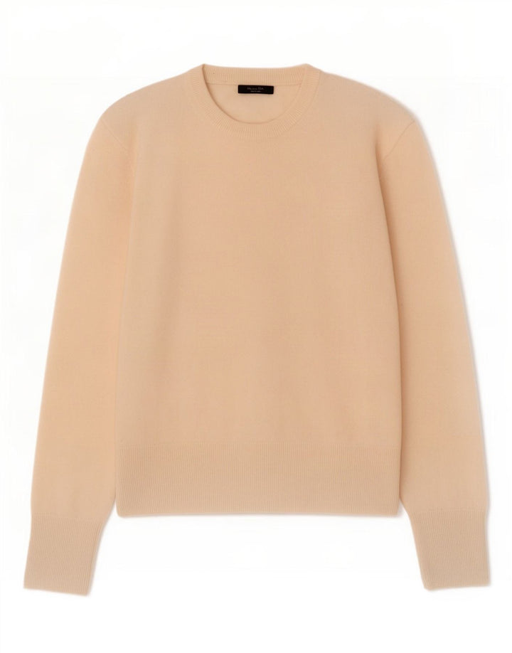 Massimo Dutti Γυναικείο πουλόβερ με λαιμόκοψη UK 14 Medium Beige