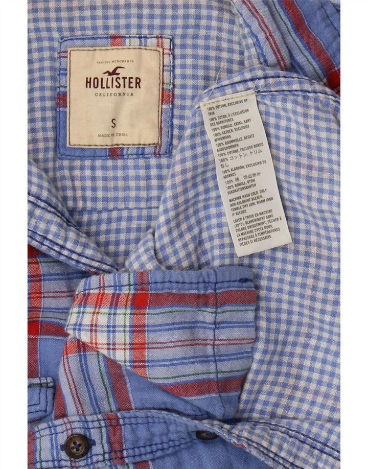 Γυναικείο φανελένιο πουκάμισο HOLLISTER UK 10 Small Blue Check Cotton
