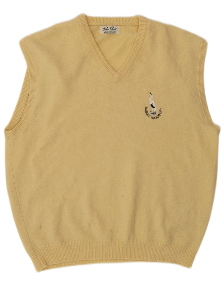 Peter Scott ανδρικό γιλέκο Tank Top UK 42 Large Yellow Wool