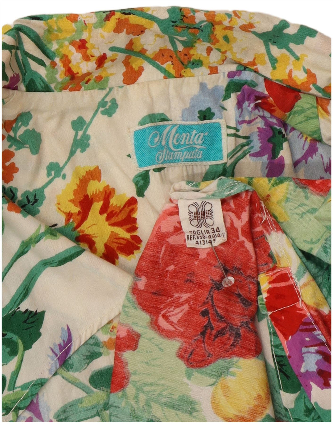 Vintage γυναικείο 3/4 μανίκι σακάκι IT 34 2XS Πολύχρωμο Floral