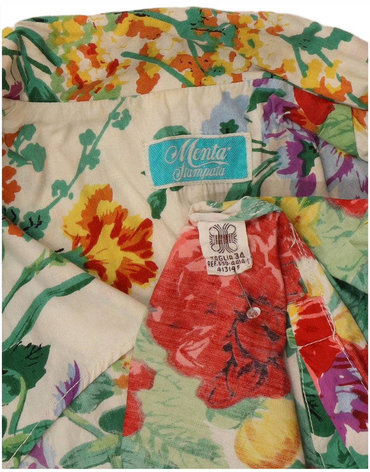 Vintage γυναικείο 3/4 μανίκι σακάκι IT 34 2XS Πολύχρωμο Floral