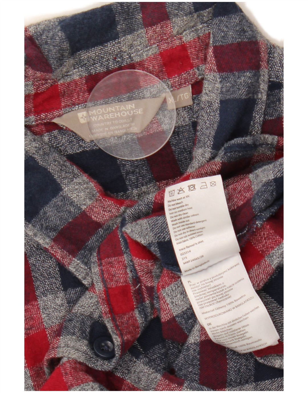 MOUNTAIN WAREHOUSE Ανδρικό φανελένιο πουκάμισο XL Navy Blue Check Cotton