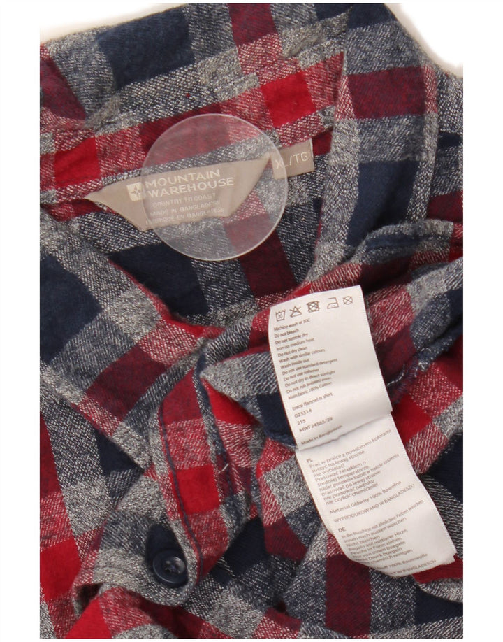 MOUNTAIN WAREHOUSE Ανδρικό φανελένιο πουκάμισο XL Navy Blue Check Cotton