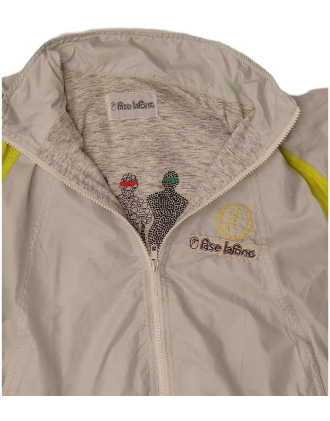 Vintage γυναικεία υπερμεγέθη αθλητική φόρμα Top Jacket UK 12 Medium Grey Colourblock