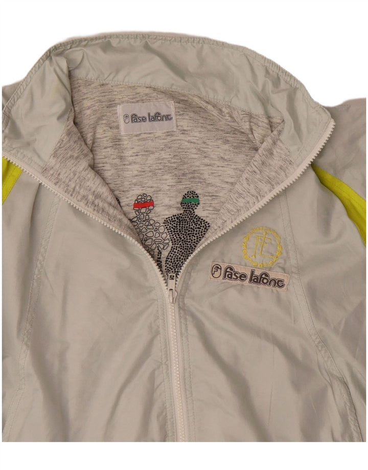 Vintage γυναικεία υπερμεγέθη αθλητική φόρμα Top Jacket UK 12 Medium Grey Colourblock