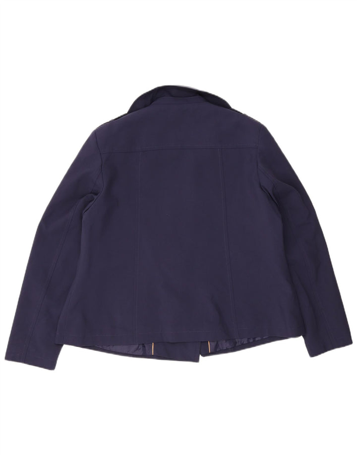 Marks & Spencer Γυναικείο παλτό μπιζελιού UK 16 Large Navy Blue Polyester