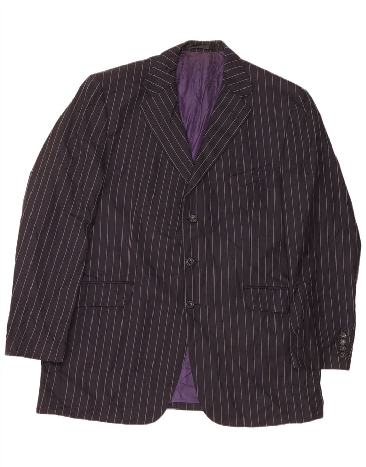 Marks & Spencer Ανδρικό μπουφάν σακάκι με 3 κουμπιά UK 44 2XL Navy Blue Pinstripe