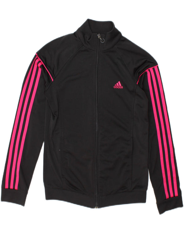 Γυναικεία αθλητική φόρμα γραφικών Adidas Top Jacket UK 8/10 Small Black Polyester