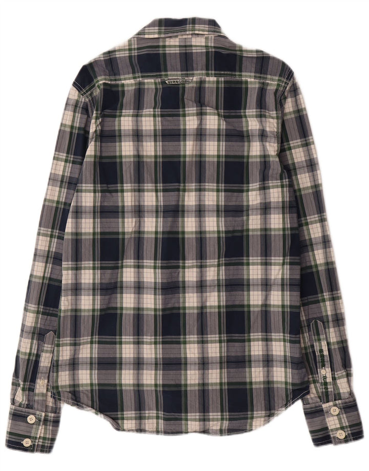 Ανδρικό πουκάμισο SUPERDRY Large Navy Blue Check Cotton