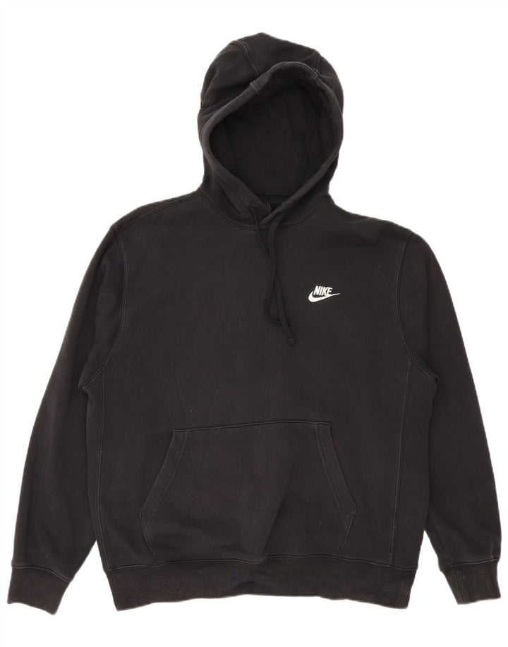 NIKE Mens Hoodie Jumper Medium Black Cotton