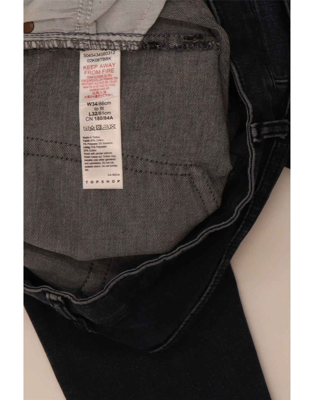 Topshop Γυναικεία Skinny Jeans W34 L32 Navy Blue Polyester