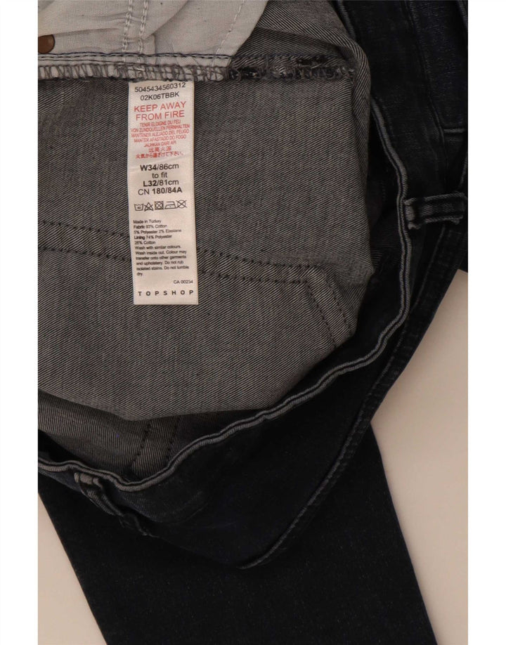 Topshop Γυναικεία Skinny Jeans W34 L32 Navy Blue Polyester