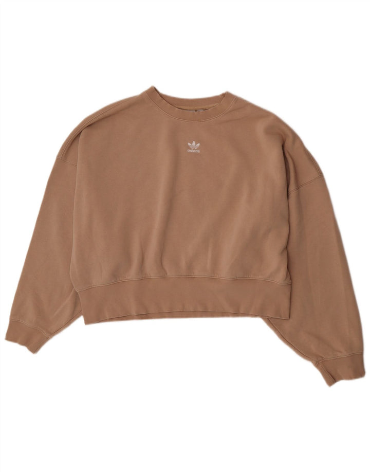 Γυναικεία φούτερ Adidas Crop Oversized Jumper UK 10 Small Beige