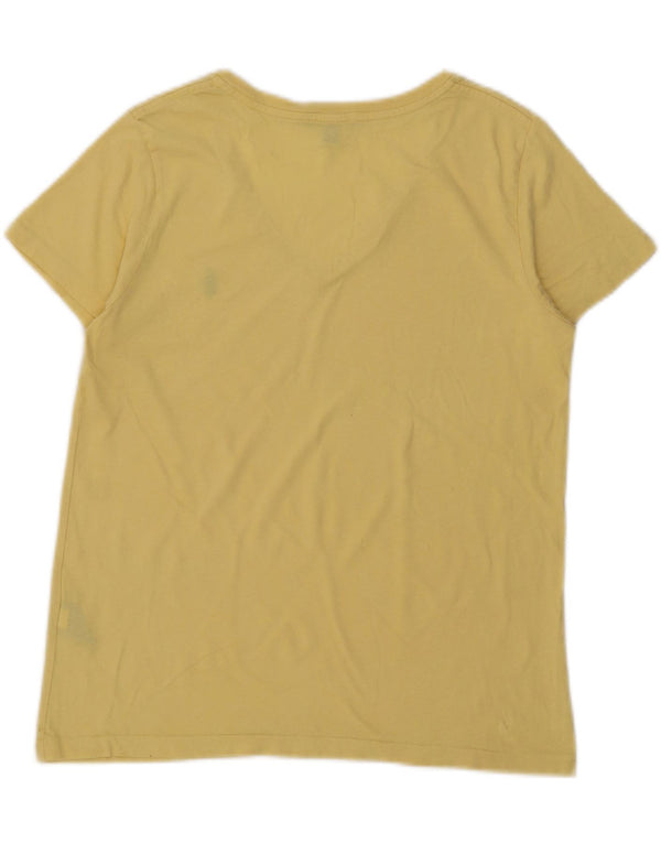 Ralph Lauren Γυναικείο T-Shirt Top UK 14 μεγάλο κίτρινο βαμβακερό