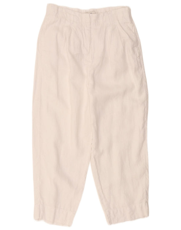 Marks & Spencer Γυναικείο Cropped Παντελόνι UK 14 Large W32 L25 White