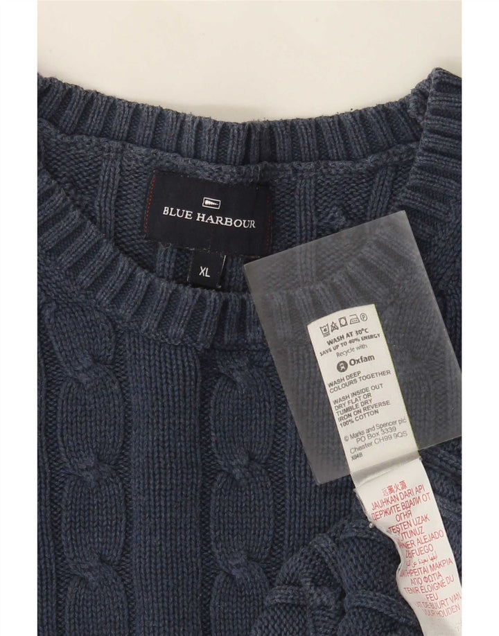 Ανδρικό πουλόβερ Marks & Spencer Blue Harbour Crew Neck Jumper XL Navy Blue