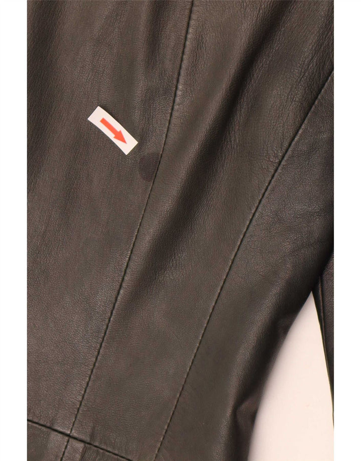 Vintage Γυναικείο Δερμάτινο Μπουφάν IT 40 Small Green Leather