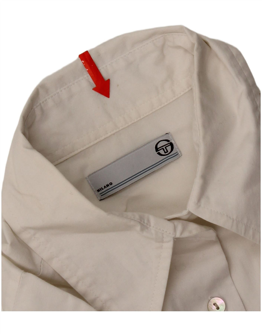 Sergio Tacchini Γυναικείο πουκάμισο UK 14 μεγάλο λευκό βαμβακερό