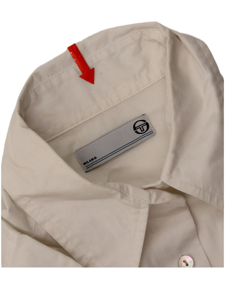 Sergio Tacchini Γυναικείο πουκάμισο UK 14 μεγάλο λευκό βαμβακερό