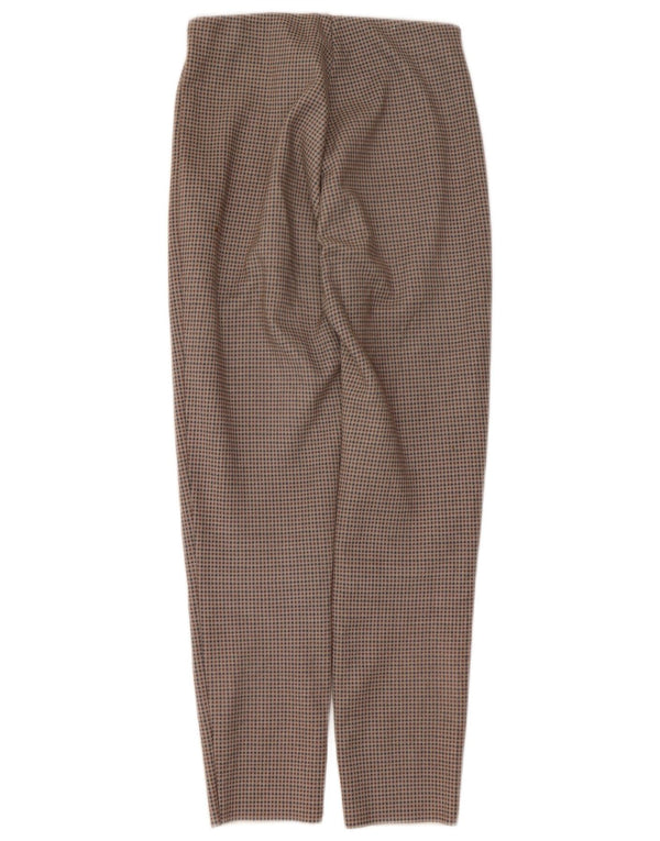 Zara γυναικείο κωνικό casual παντελόνι Small W26 L26 Beige Houndstooth