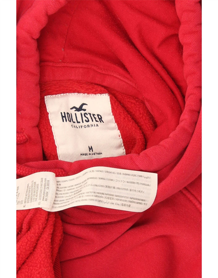 Ανδρικό κουκούλα Hollister, μεσαίο κόκκινο βαμβακερό