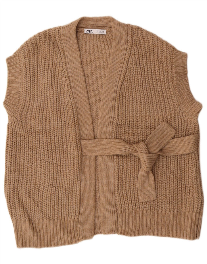 ZARA Γυναικείο αμάνικο πουλόβερ UK 10 Small Brown
