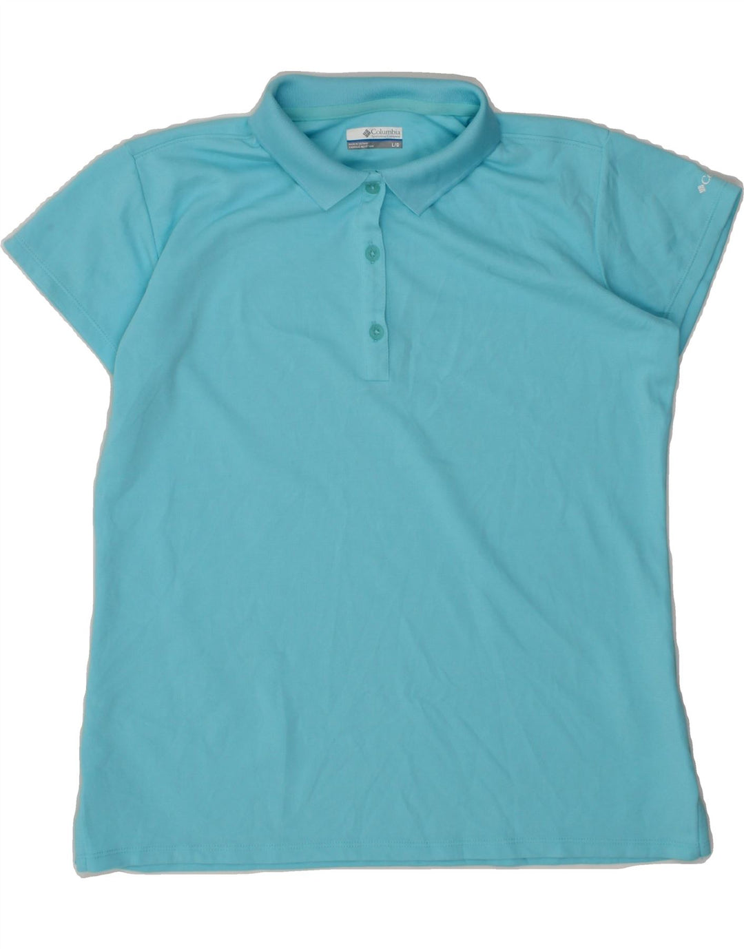 COLUMBIA Womens Polo Shirt UK 16 Large Blue Polyester Vintage Columbia and Second-Hand Columbia from Messina Hembry 