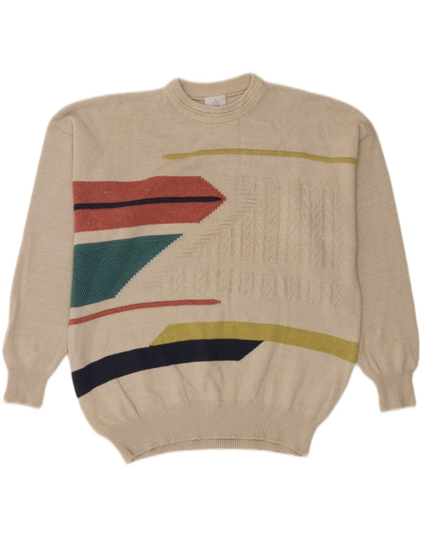 Νέο πουλόβερ Fast Mens Crew Neck Jumper XL Beige Geometric