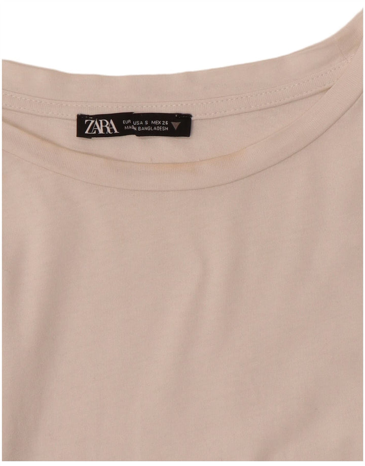 Zara Γυναικείο T-Shirt Top UK 10 Small White