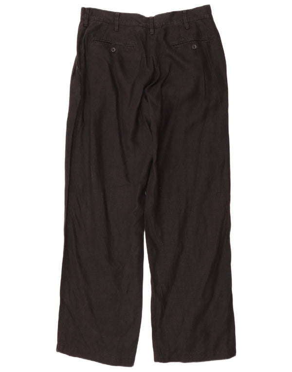 Armani Ανδρικό ίσιο παντελόνι UK 40 Medium W34 L33 Μαύρο λινό