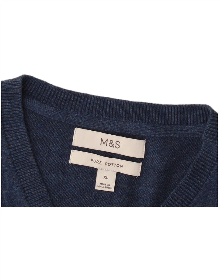 Marks & Spencer Ανδρικό γιλέκο Tank Top XL Navy Blue Cotton