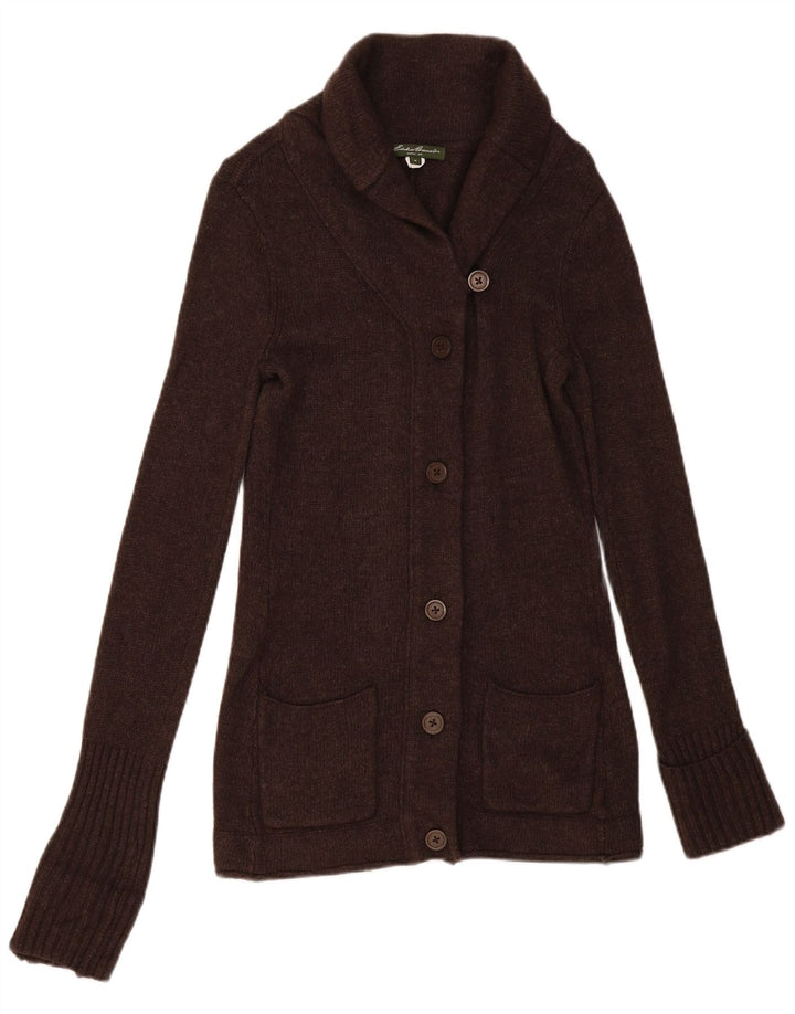 Γυναικείο πουλόβερ με ζακέτα Eddie Bauer UK 12 Medium Brown Angora