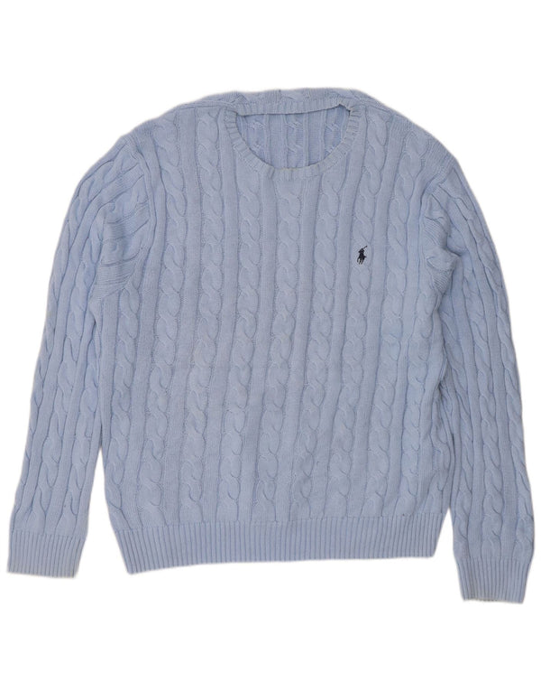 Polo Ralph Lauren Ανδρικό πουλόβερ με λαιμόκοψη 2XL μπλε βαμβακερό